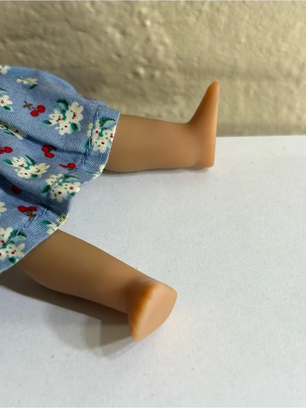 American Girl Doll Retired Blue Floral Dress Doll with Red Accents